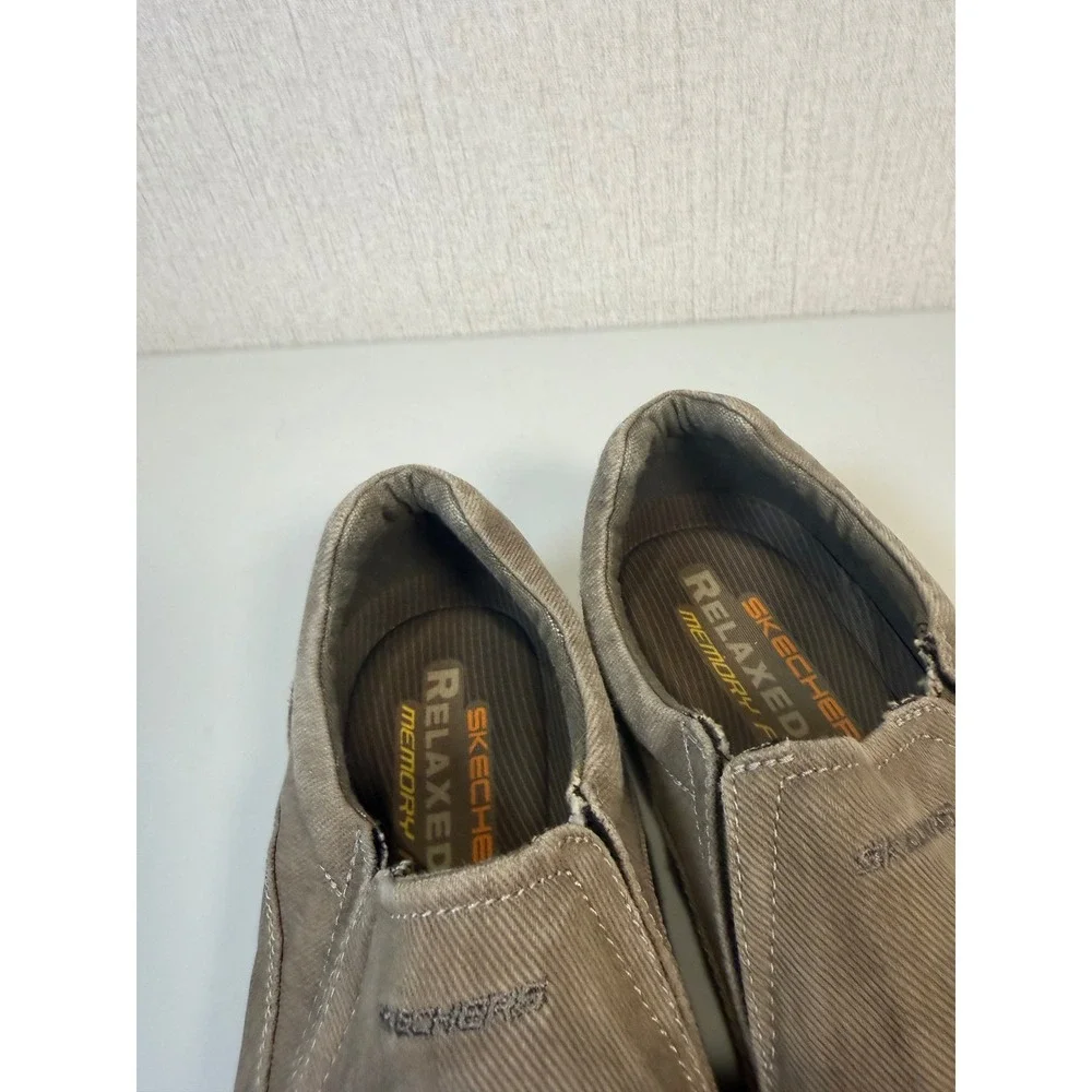 Skechers Avillo Relaxed Fit Memory Foam Loafer Shoes Khaki 64109 Men 9.5